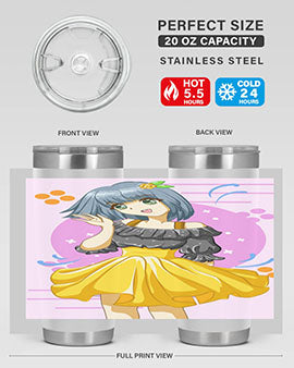 Happy and funny girl with black yellow dress in summer 41#- anime- Tumbler