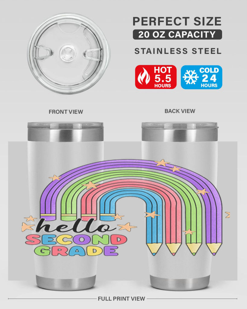 Hello 2nd Grade Pencil Rainbow 11#- second grade- Tumbler