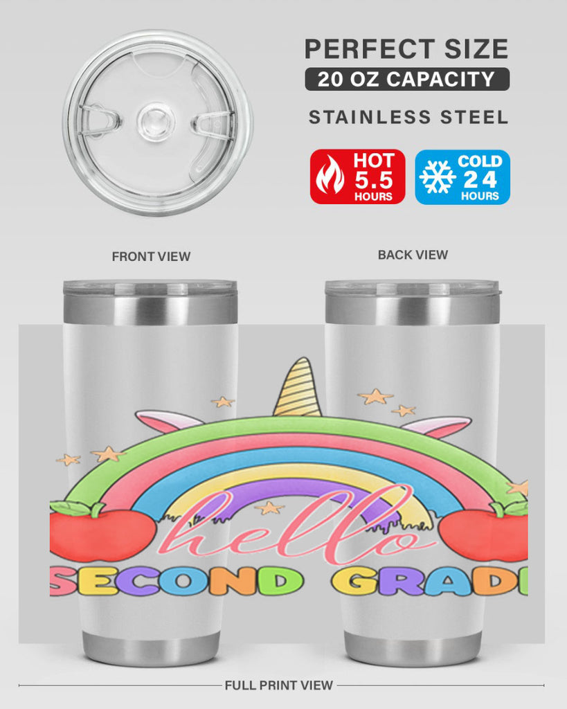 Hello 2nd Grade Unicorn Rainbow 13#- second grade- Tumbler