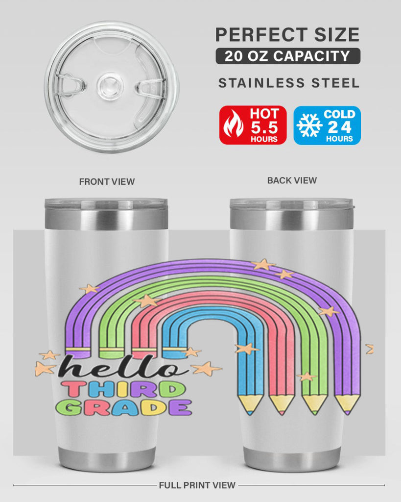 Hello 3rd Grade Pencil Rainbow 11#- 3rd grade- Tumbler