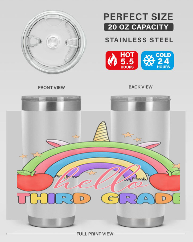 Hello 3rd Grade Unicorn Rainbow 13#- 3rd grade- Tumbler