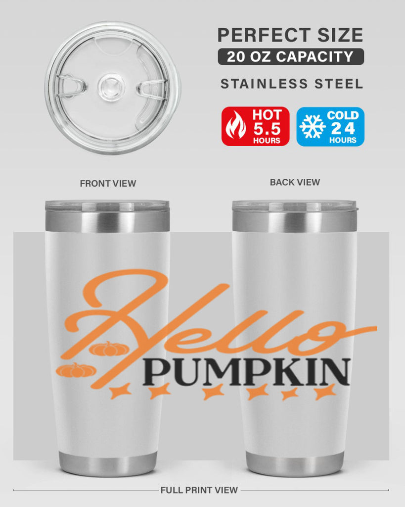 Hello Pumpkin 293#- fall- Tumbler