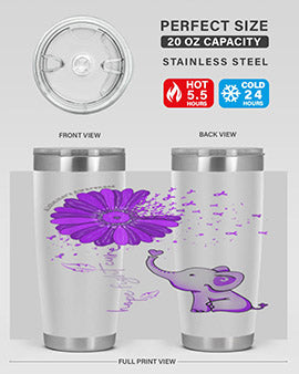 Hope Fight Cure Elephant Alzheimers Purple Ribbon 161#- alzheimers- Tumbler