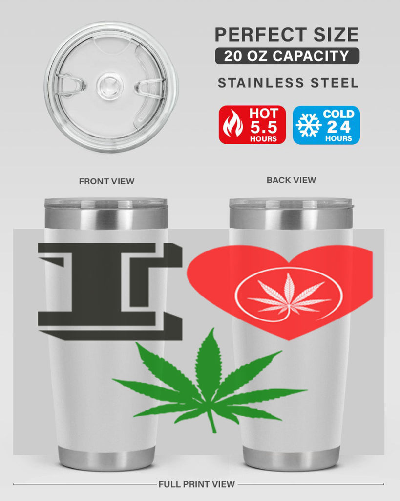 I love Cannabis heart 126#- marijuana- Tumbler