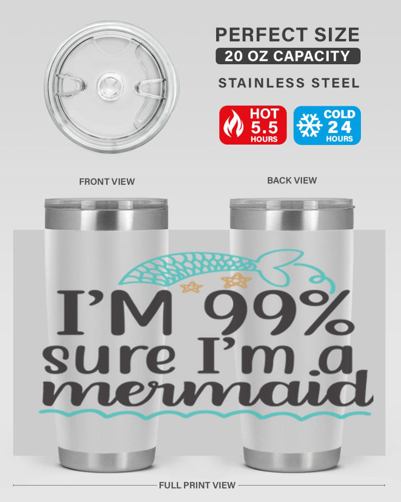 I’m sure I’m a mermaid 286#- mermaid- Tumbler