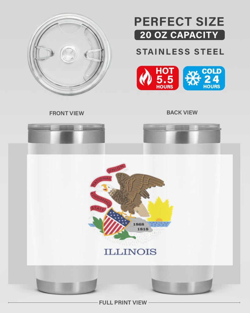 Illinois 39#- Us Flags- Tumbler