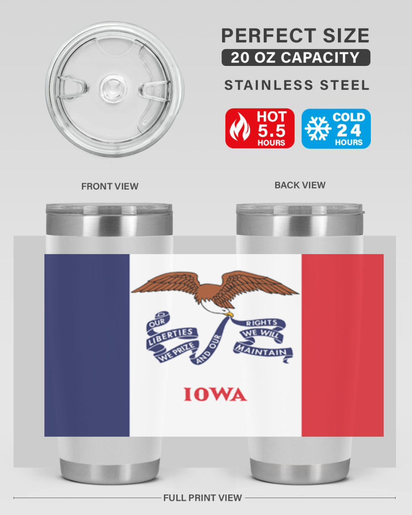 Iowa 37#- Us Flags- Tumbler