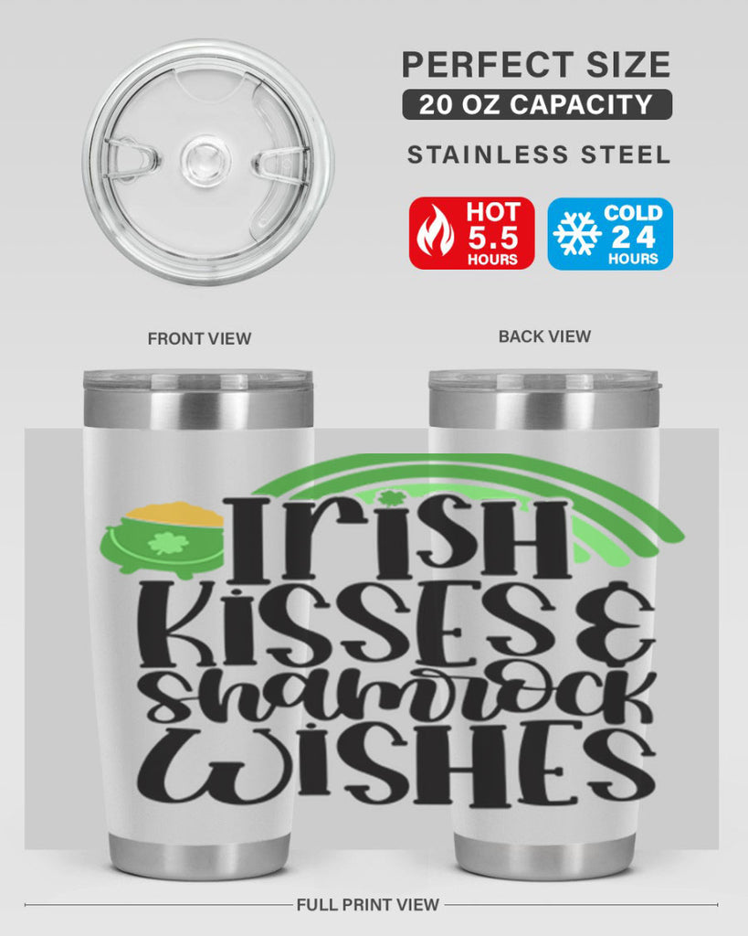 Irish Kisses Shamrock Wishes Style 80#- St Patricks Day- Tumbler