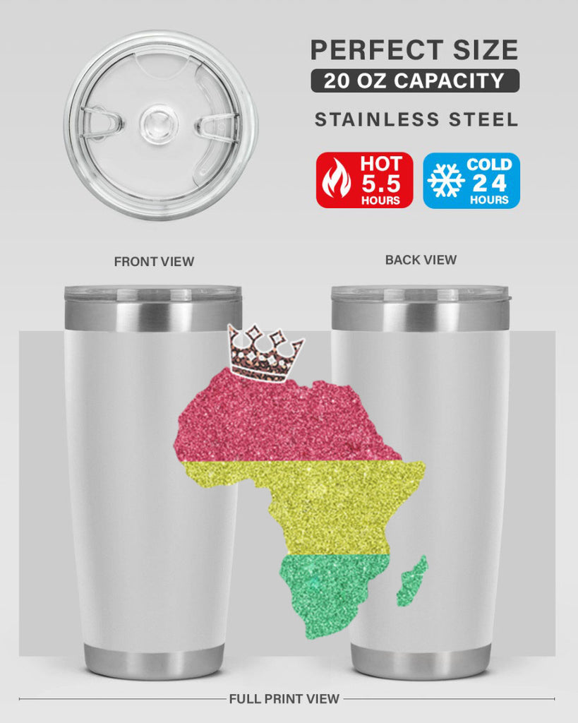 Juneteenth Crown Africa Flag 6#- Juneteenth- tumbler