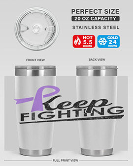 Keep Fighting Alzheimers Epilepsy Warrior Awareness Ribbon 190#- alzheimers- Tumbler