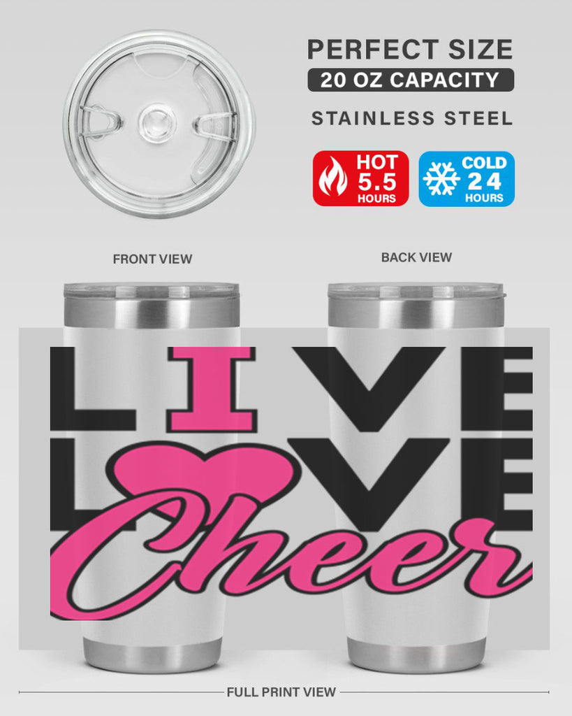 Live Love Cheer 832#- cheer- Tumbler