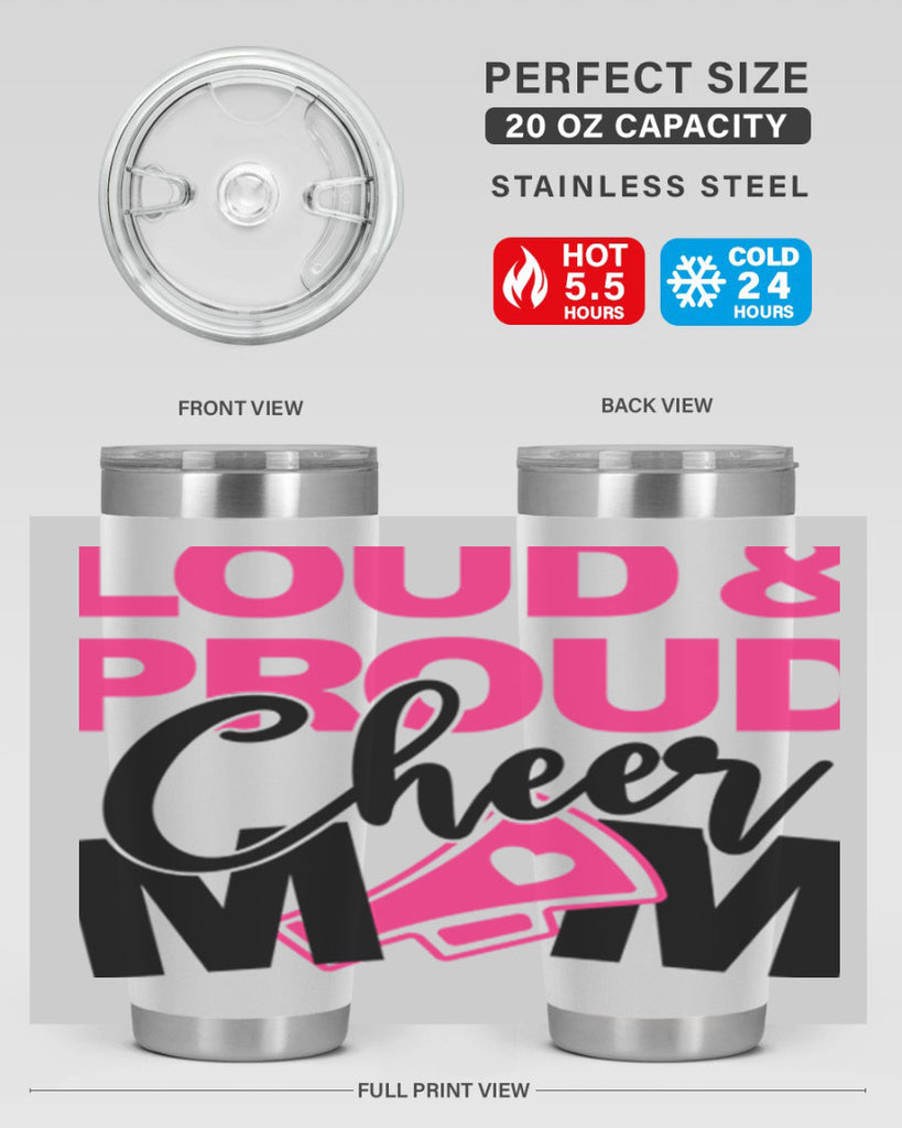 Loud Proud Cheer mom 765#- cheer- Tumbler