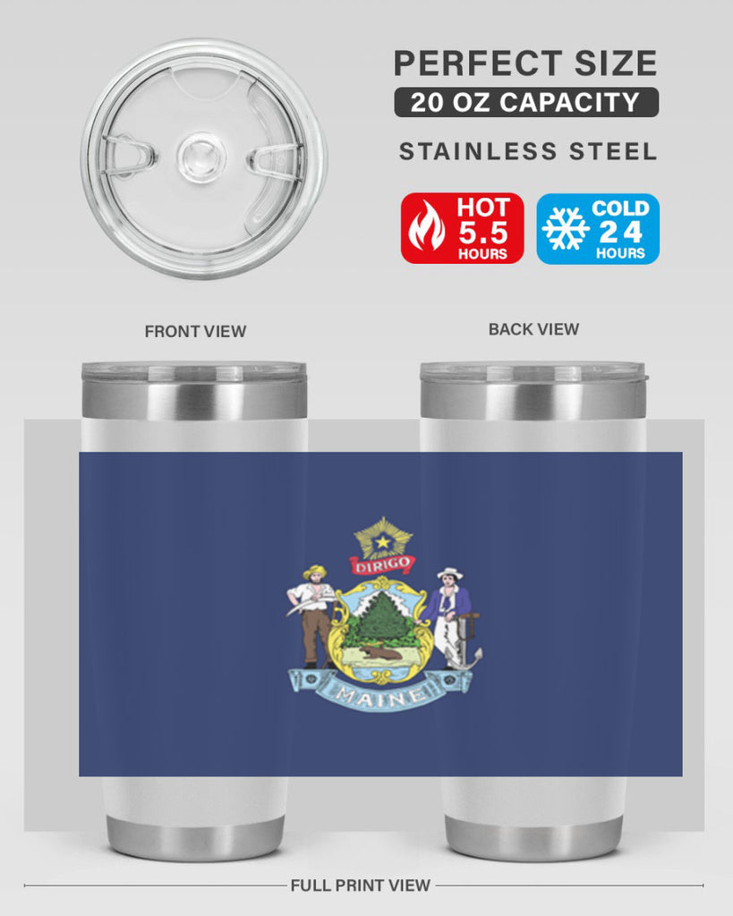 Maine 33#- Us Flags- Tumbler