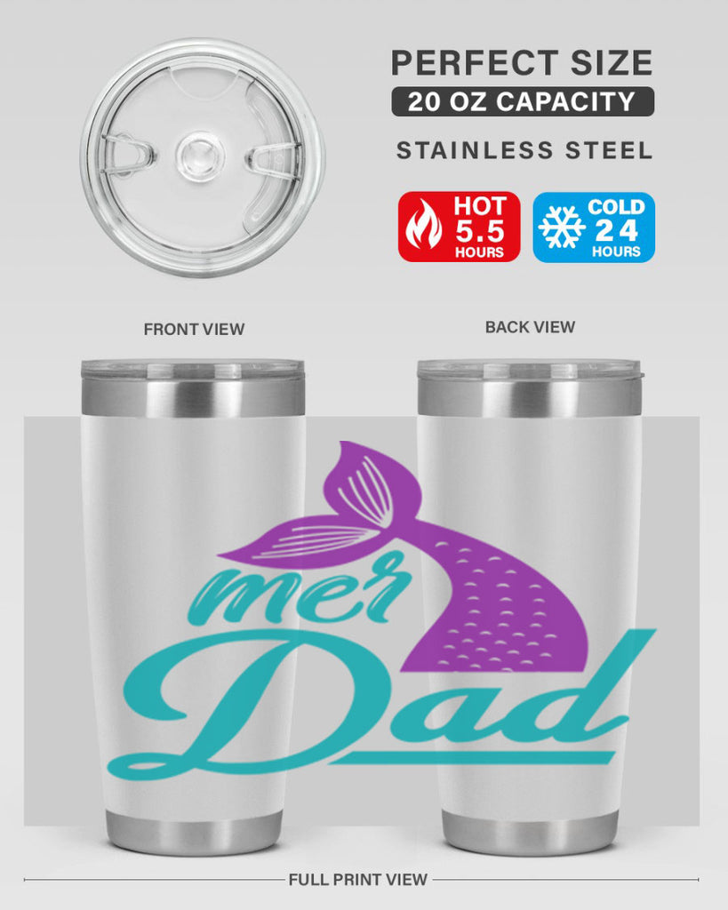 Mer Dad 325#- mermaid- Tumbler