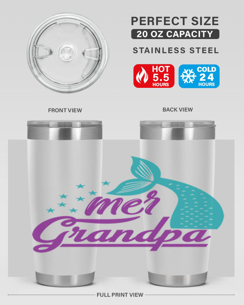 Mer Grandpa 329#- mermaid- Tumbler