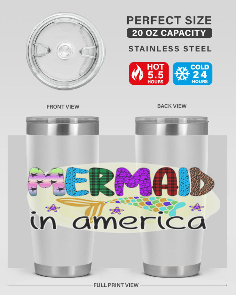 Mermaid In America 419#- mermaid- Tumbler
