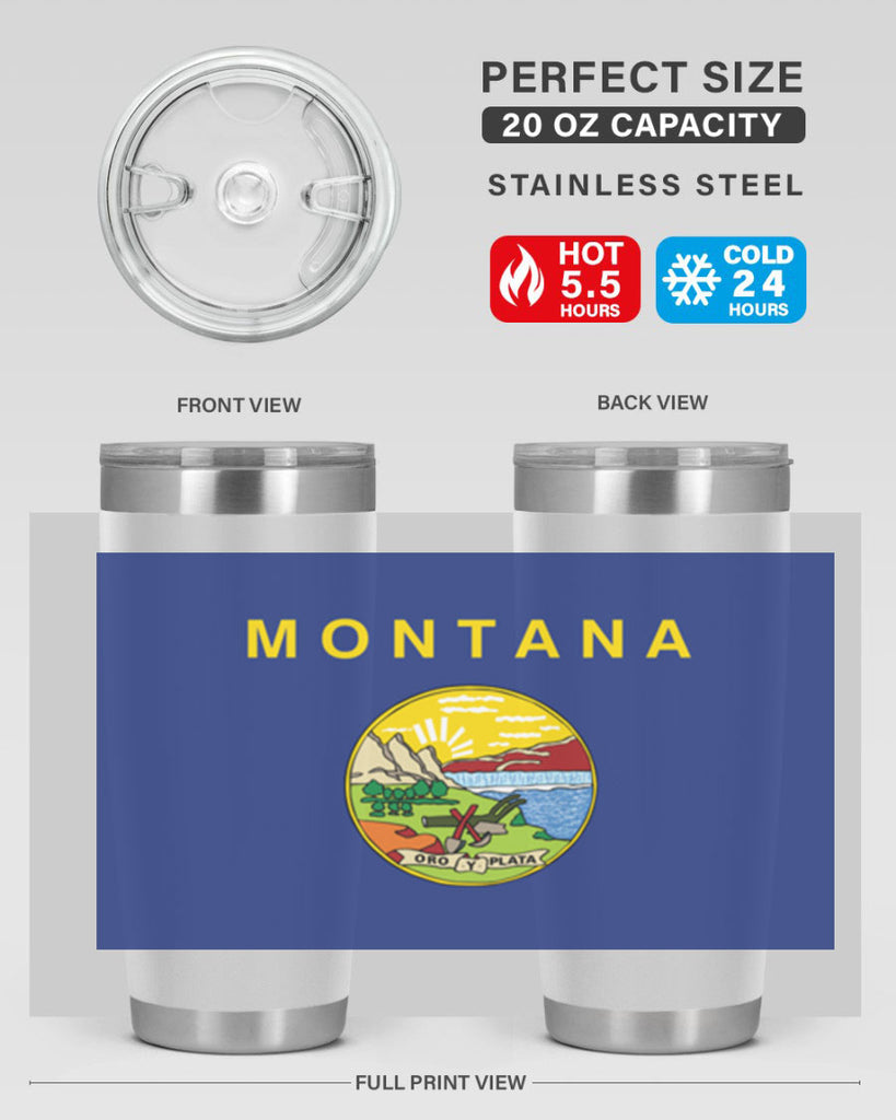 Montana 26#- Us Flags- Tumbler