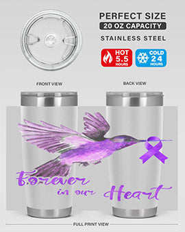 No One Figh Alone Ribbon Alzheimer 201#- alzheimers- Tumbler