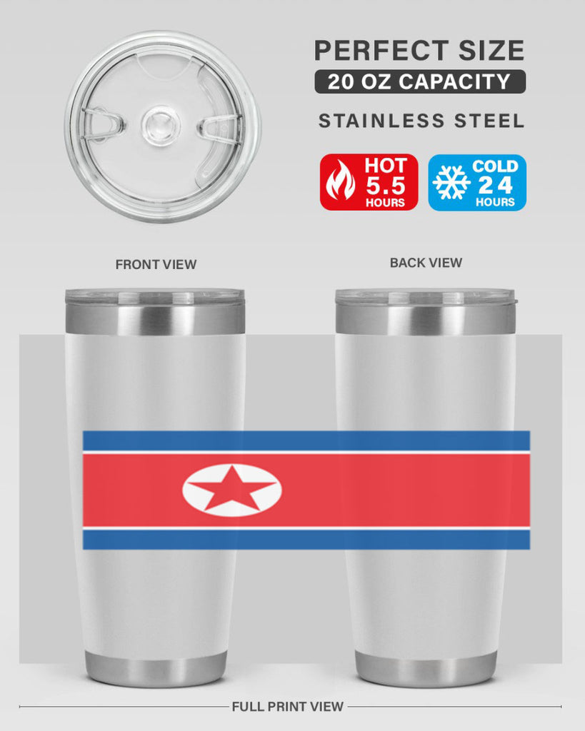 North Korea 70#- world flags- Tumbler