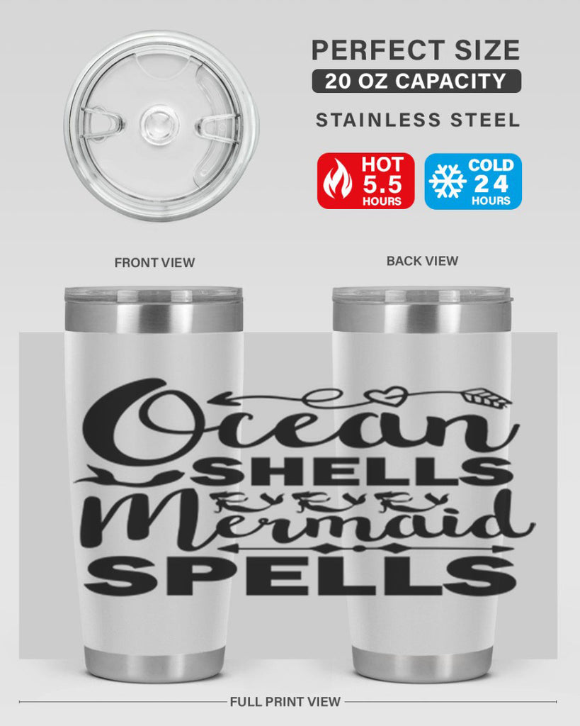 Ocean Shells Mermaid Spells 521#- mermaid- Tumbler