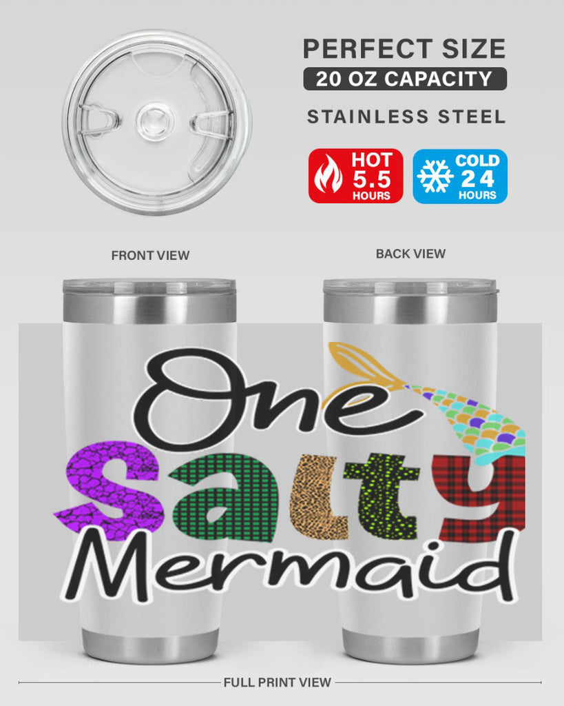 One Salty Mermaid 526#- mermaid- Tumbler