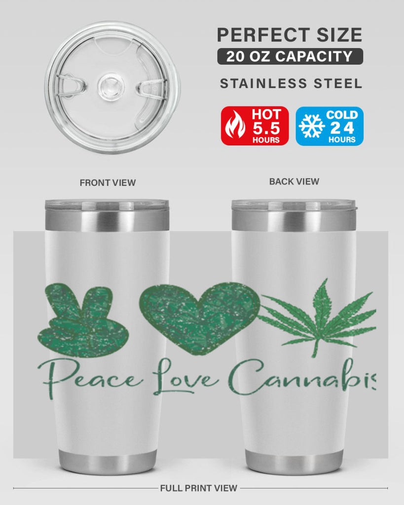 Peace Love Cannabis Sublimation 217#- marijuana- Tumbler