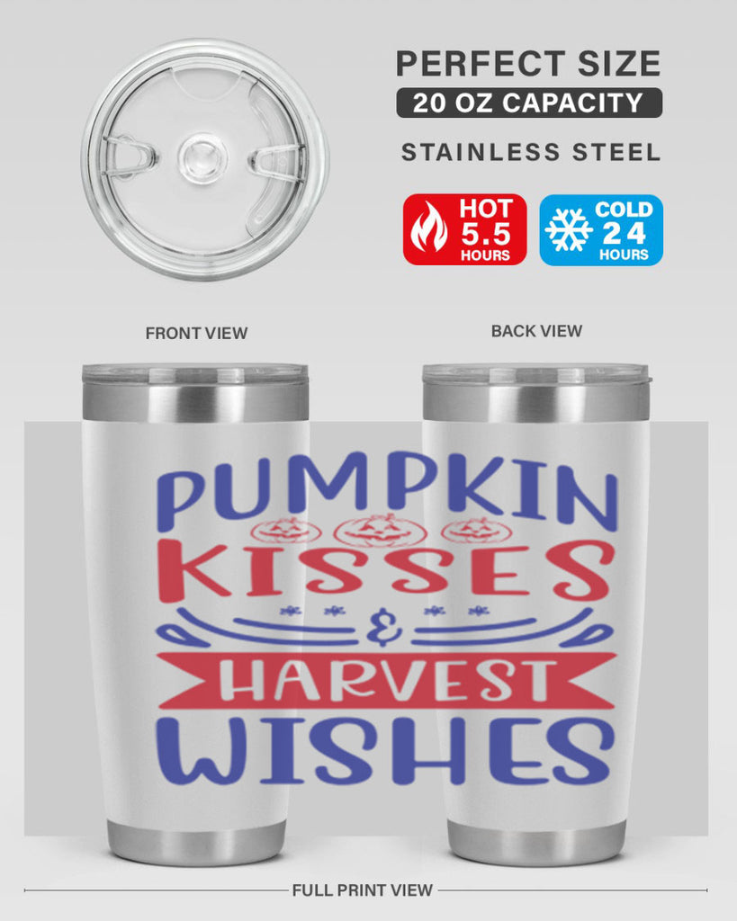 Pumpkin Kisses Harvest Wishes 522#- fall- Tumbler