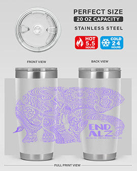 Purple Elephant Alzheimer Awareness 210#- alzheimers- Tumbler