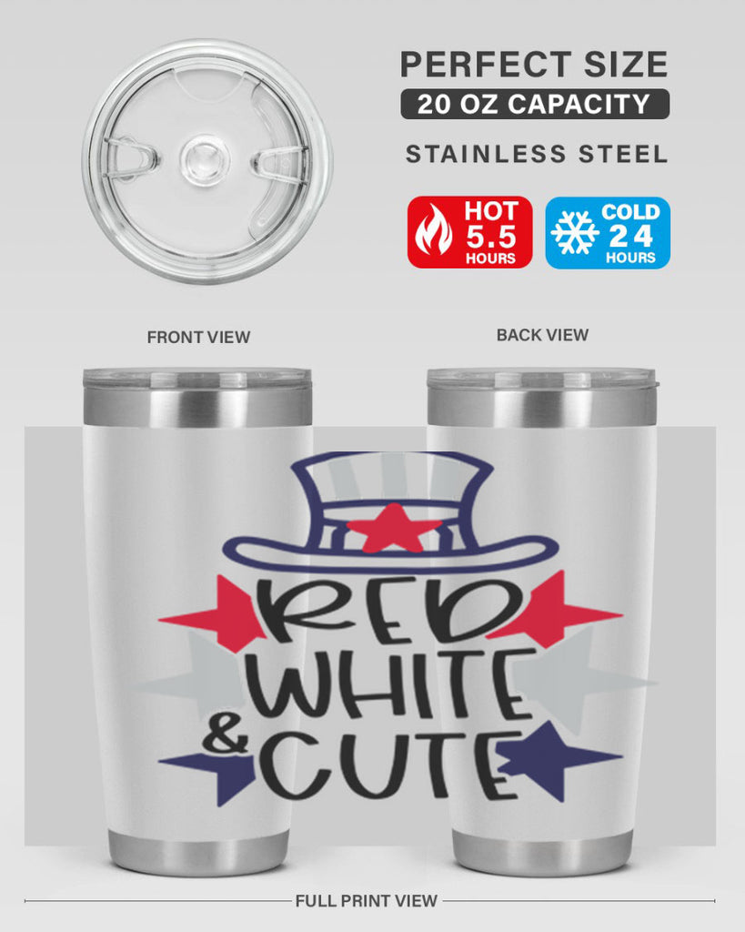 Red White Cute Style 169#- Fourt Of July- Tumbler