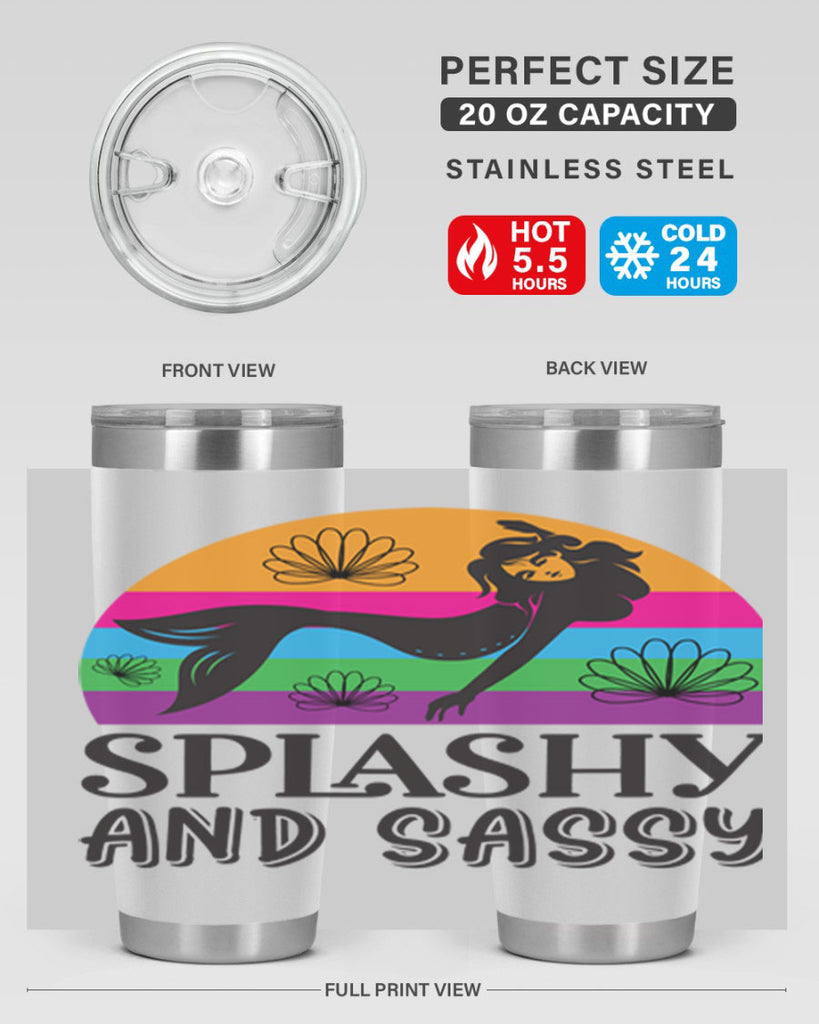 Splashy and sassy 623#- mermaid- Tumbler