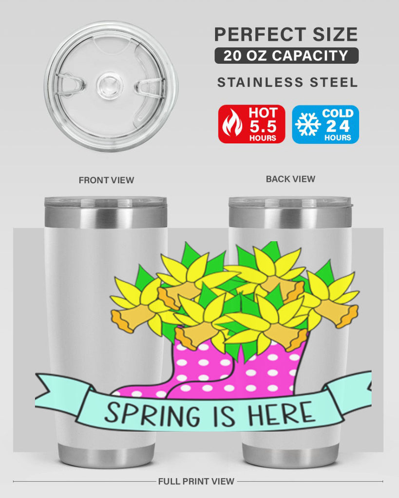 Spring is here daffodil rainboots442#- spring- Tumbler