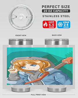 Swag and cute girl with a guitar 50#- anime- Tumbler