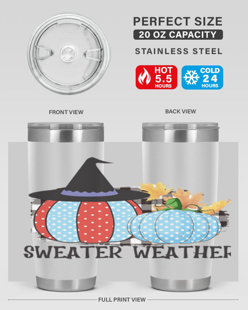 Sweater Weather Pumpkin Gnome 586#- fall- Tumbler