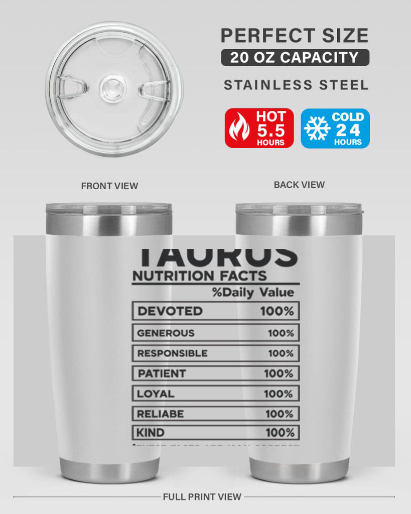 Taurus Nutrition Facts 490#- zodiac- Tumbler