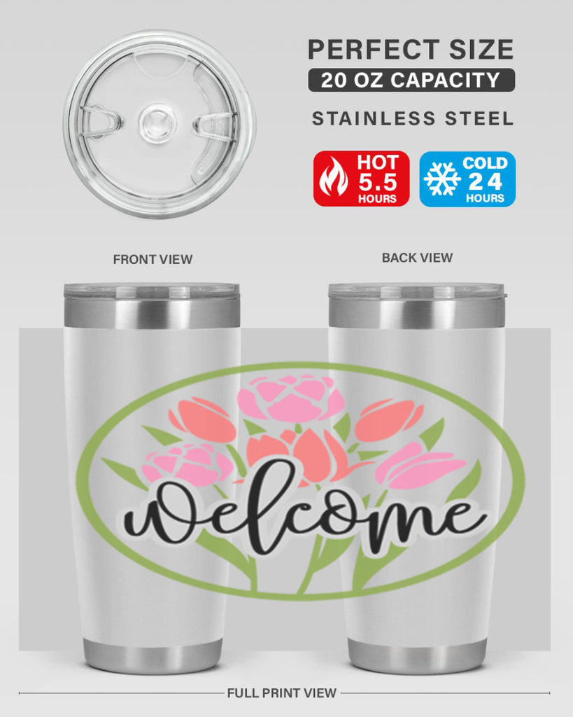 Welcome flowers bouquet571#- spring- Tumbler