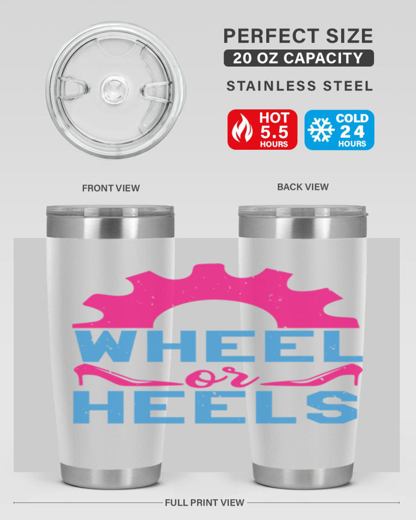 Wheel or Heels Style 8#- baby shower- tumbler