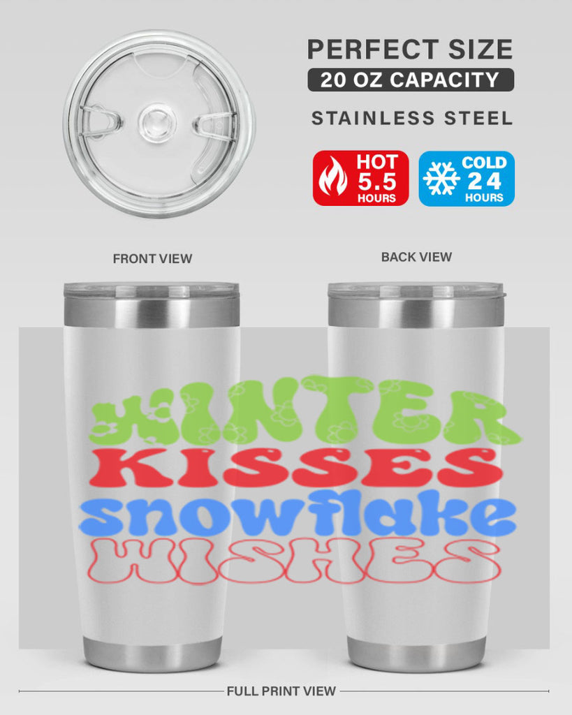 Winter kisses snowflake wishes 520#- winter- Tumbler