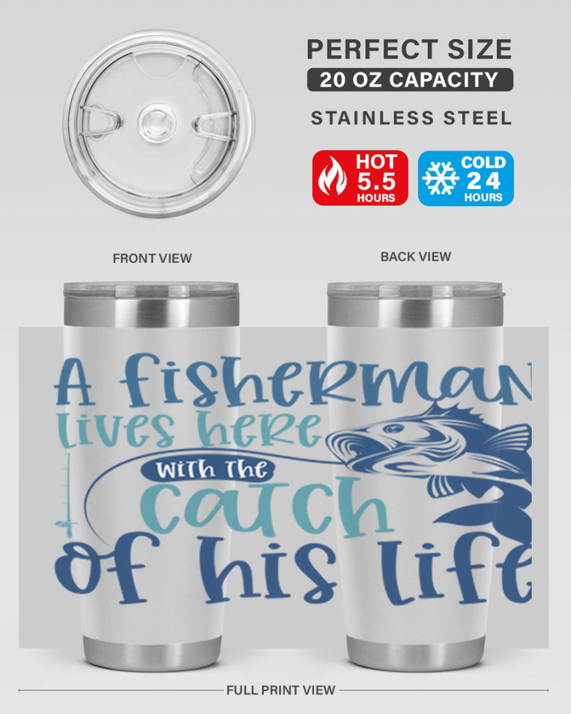a fisherman lives here with the catch 228#- fishing- Tumbler