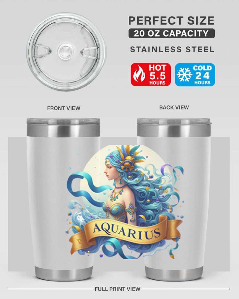 aquarius 84#- zodiac- Tumbler