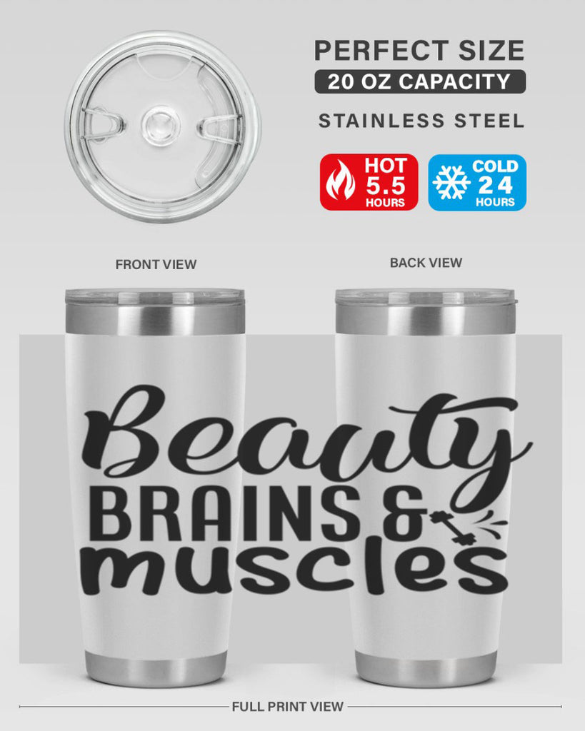 beauty brains muscles 51#- gym- Tumbler