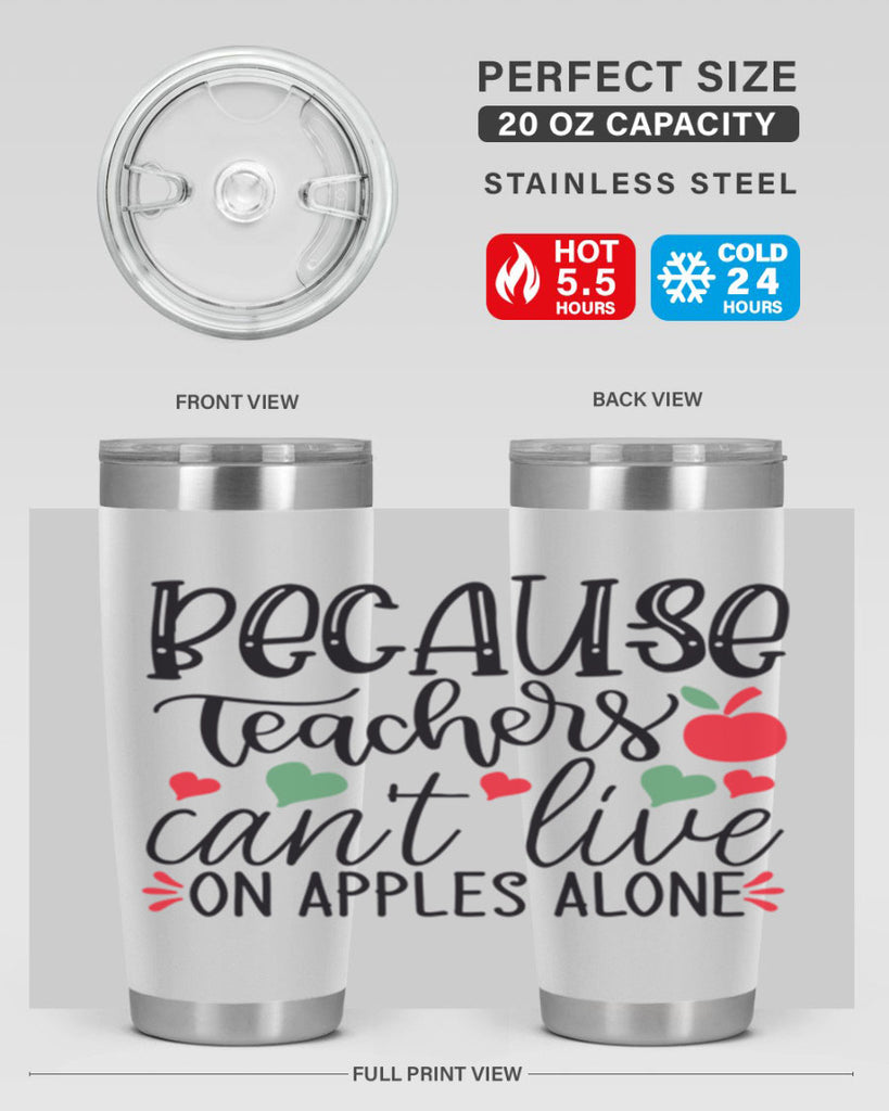 because teachers cant live on apples alone Style 192#- teacher- tumbler