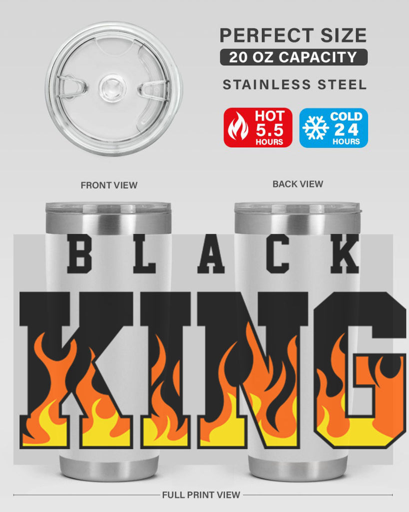 black king flames 232#- black words phrases- Cotton Tank