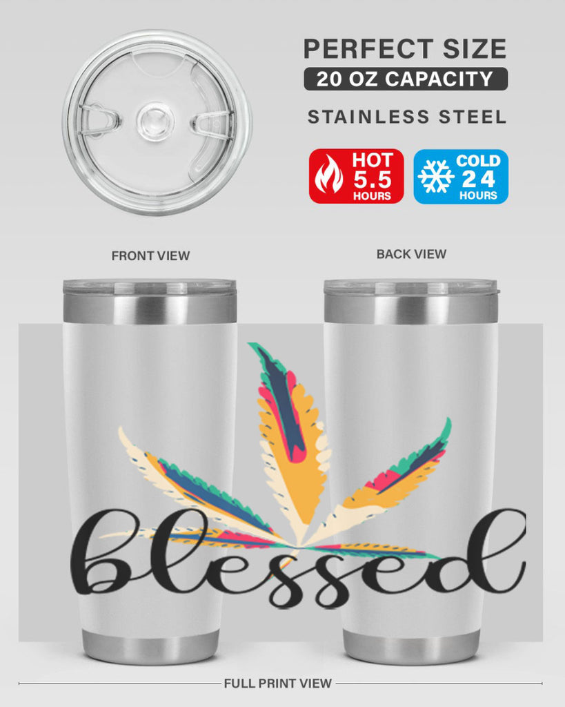 blessed colorful 19#- marijuana- Tumbler