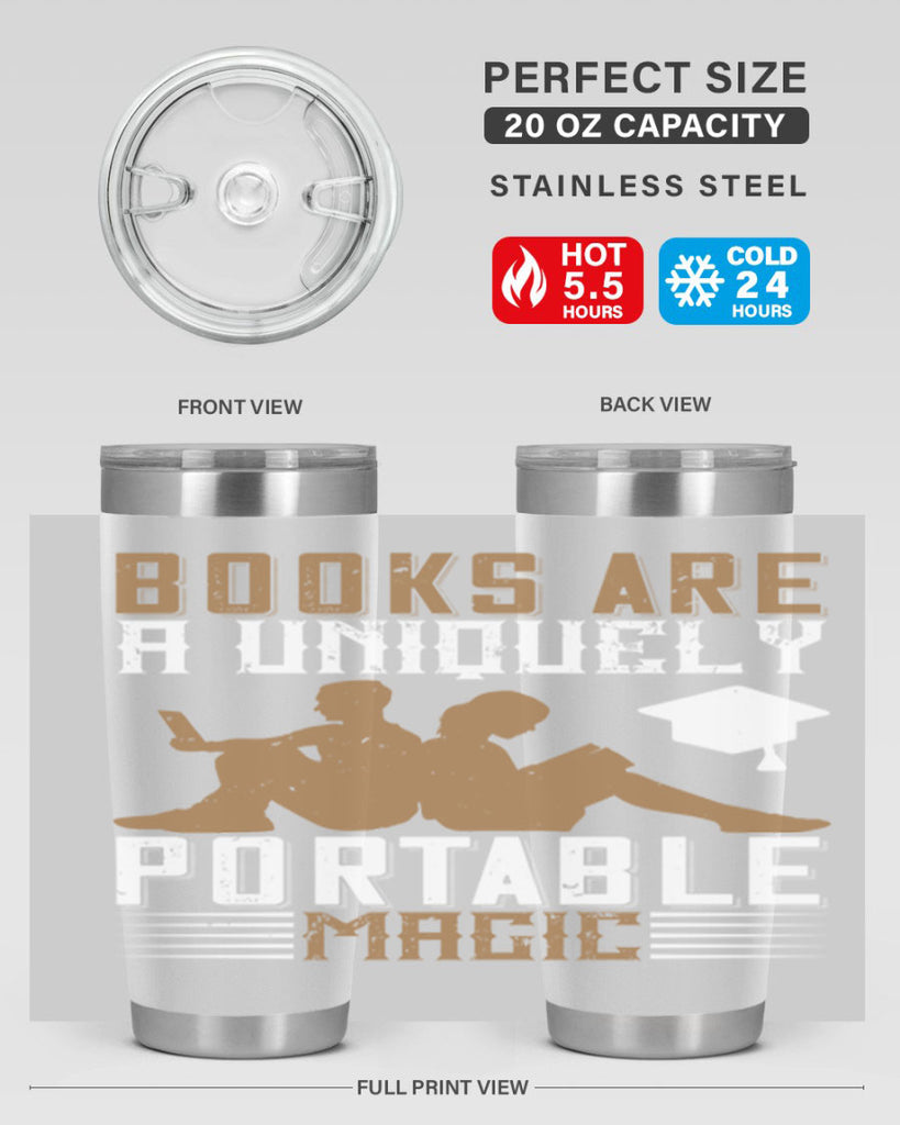 books are a uniquely portable magic 74#- reading- Tumbler