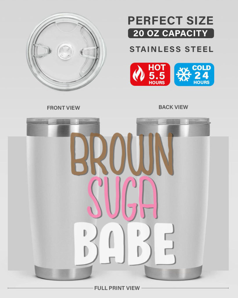 brown suga babe 190#- black words phrases- Cotton Tank