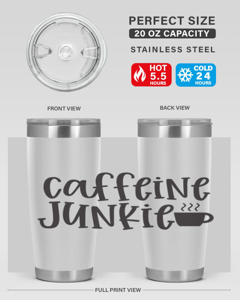 caffeine junkie 412#- mom- Tumbler