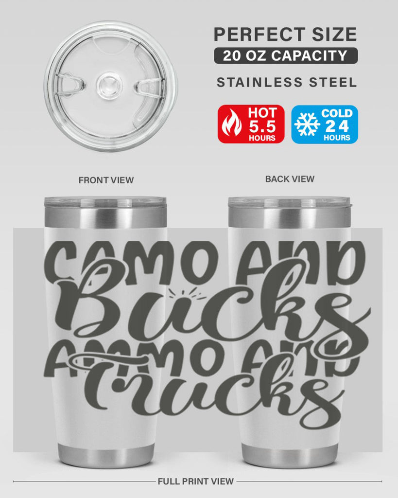 camo and bucks ammo and trucks 18#- hunting- Tumbler