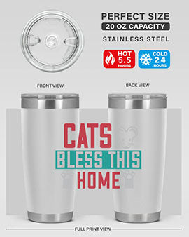 cats bless this home Style 36#- cat- Tumbler