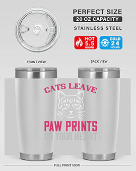 cats leave paw prints on your heart Style 39#- cat- Tumbler