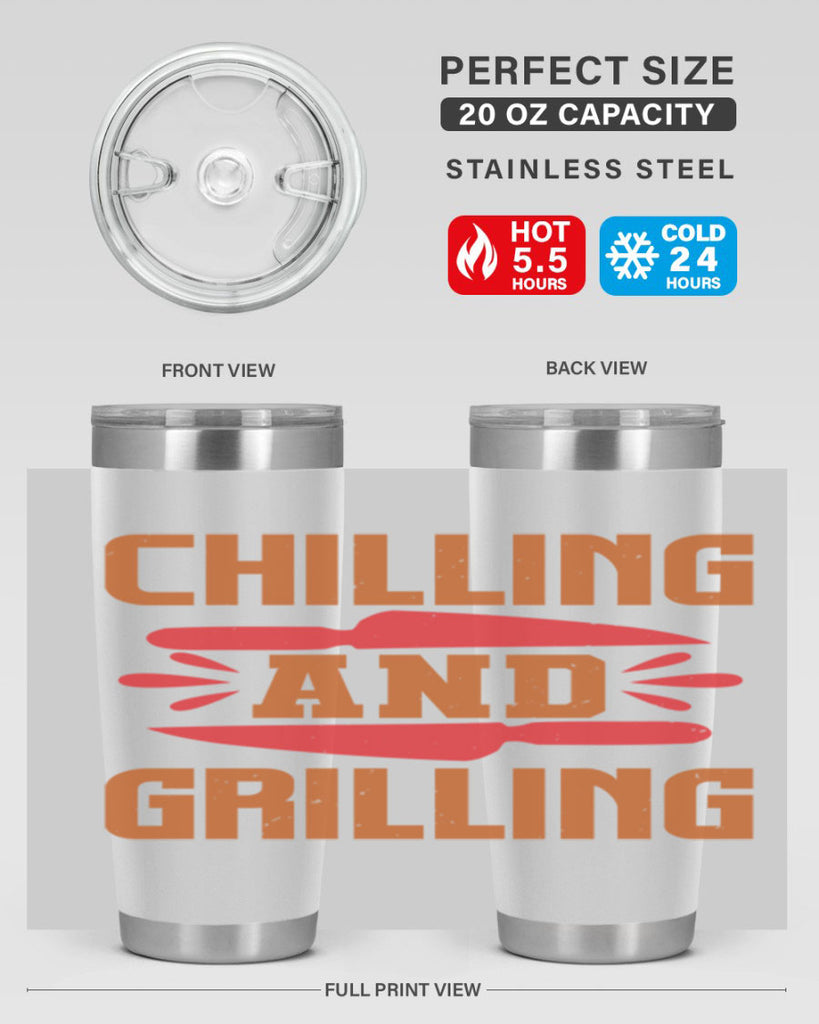 chilling and grilling 48#- bbq- Tumbler